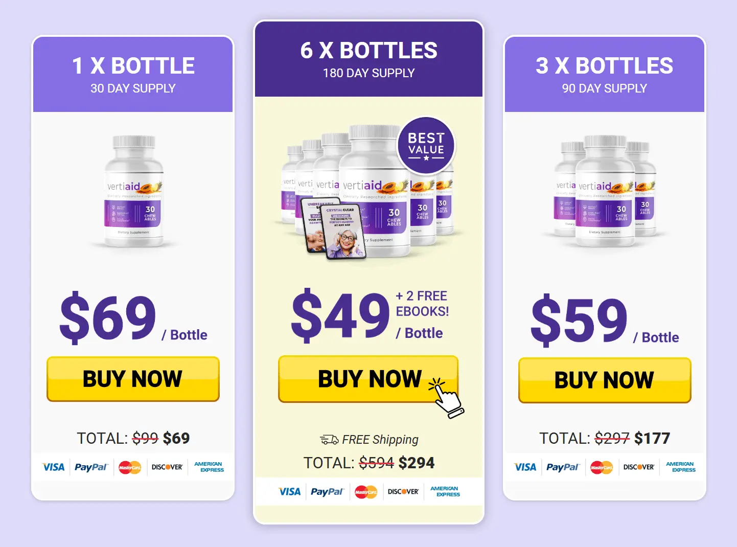 vertiaid bottle pricing